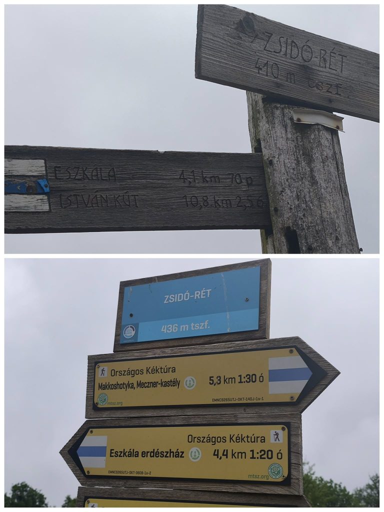 Eszkála távolsága a Zsidó-réttől: akkor és most
