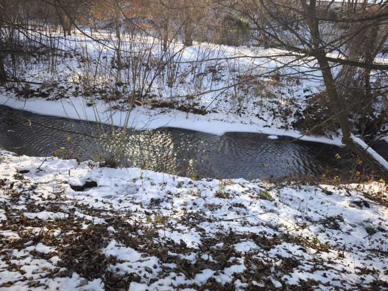 A Török-patak félig befagyott