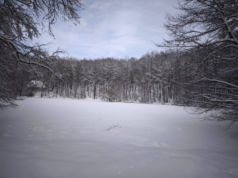 Ez itt a Bajdázói-tó. Innen nem nagyon látszik, hol kezdődik a víz és hol végződik a part