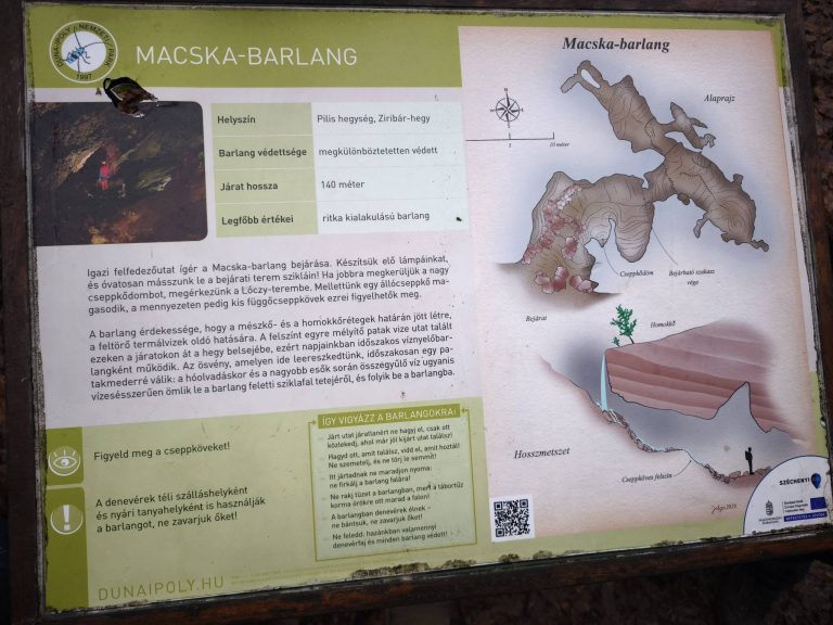 Információs tábla a barlangról