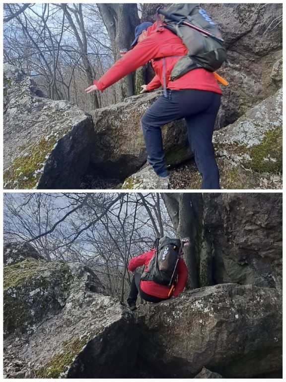 Megmutatja, hogy kell átkelni a sziklákon